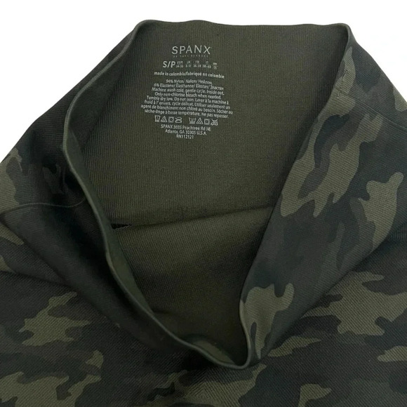 SPANX Look at Me Now Seamless Leggings Camo Green High Waisted Stretch Size S - Picture 8 of 10